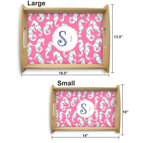 Sea Horses Serving Tray Wood Sizes
