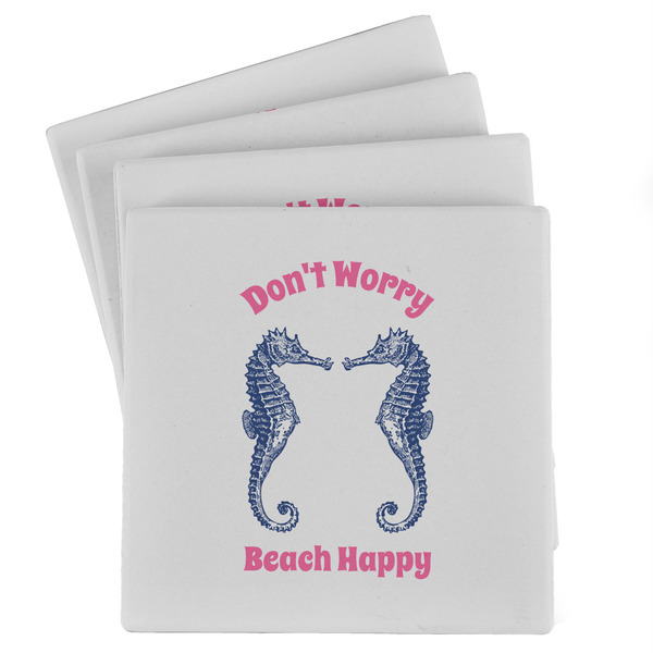 Custom Sea Horses Absorbent Stone Coasters - Set of 4 (Personalized)