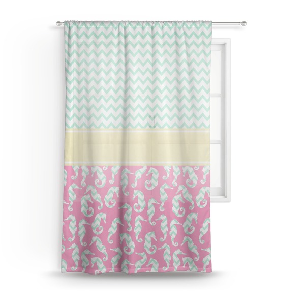 Custom Sea Horses Sheer Curtain