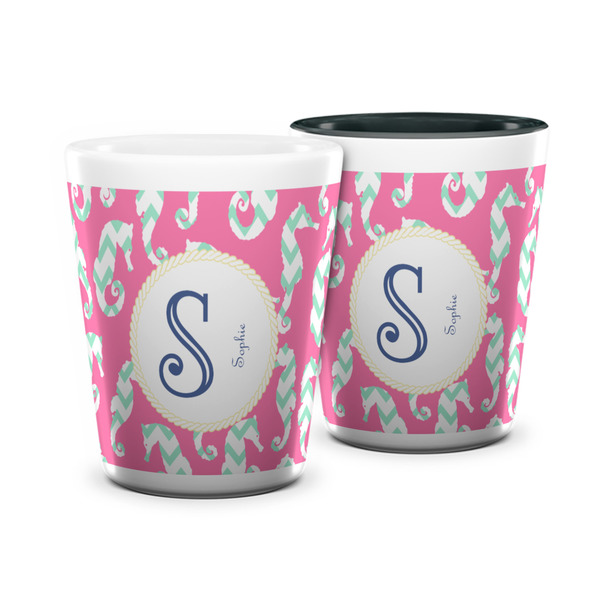 Custom Sea Horses Ceramic Shot Glass - 1.5 oz (Personalized)