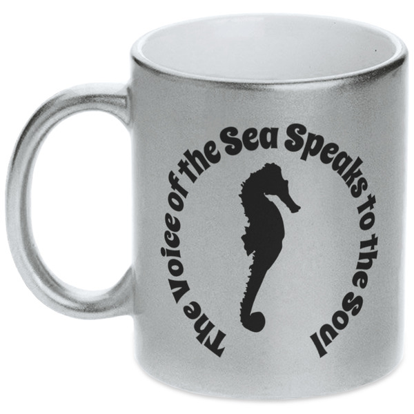 Sea Horses Silver Mug - Main