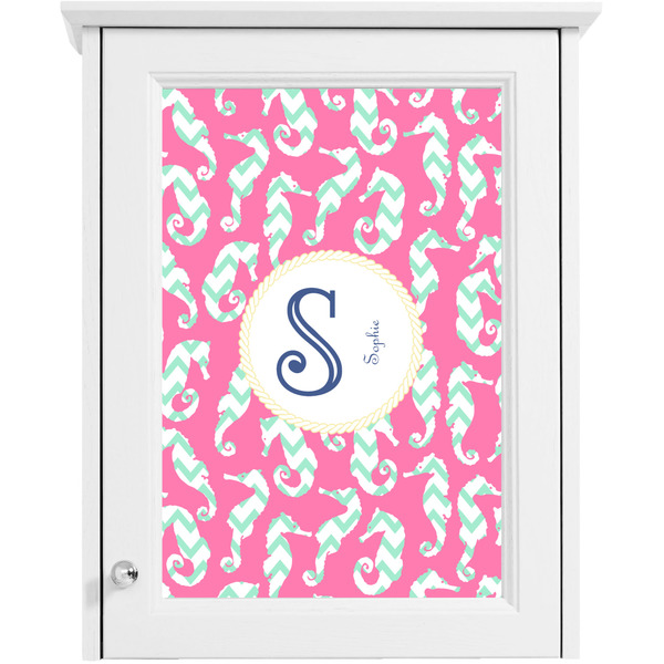 Sea Horses Single White Cabinet Decal