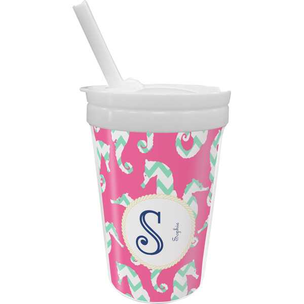 Custom Sea Horses Sippy Cup with Straw (Personalized)