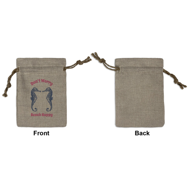 Sea Horses Small Burlap Gift Bag - Front Approval