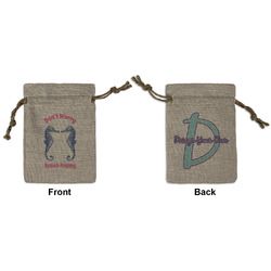 Sea Horses Small Burlap Gift Bag - Front & Back (Personalized)