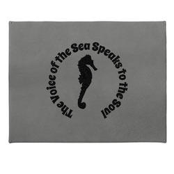 Sea Horses Small Gift Box w/ Engraved Leather Lid (Personalized)