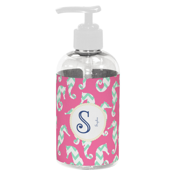 Custom Sea Horses Plastic Soap / Lotion Dispenser (8 oz - Small - White) (Personalized)