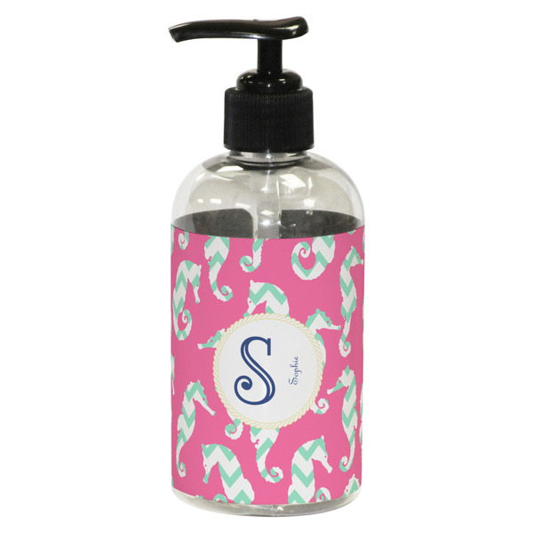Custom Sea Horses Plastic Soap / Lotion Dispenser (8 oz - Small - Black) (Personalized)