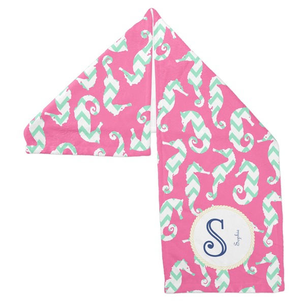 Sea Horses Sports Towel Folded - Both Sides Showing