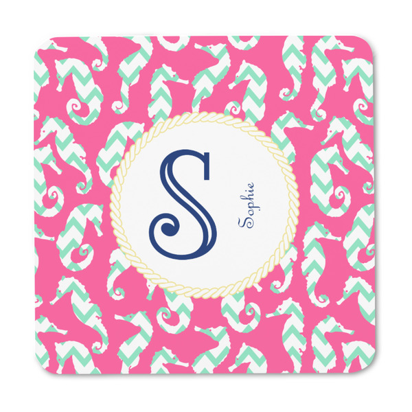 Sea Horses Square Fridge Magnet - FRONT