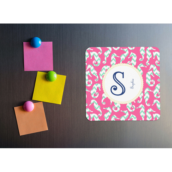 Sea Horses Square Fridge Magnet - LIFESTYLE