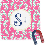 Sea Horses Square Fridge Magnet (Personalized)