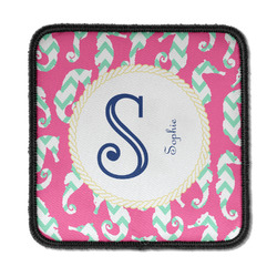 Sea Horses Iron On Square Patch w/ Name and Initial