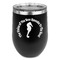 Sea Horses Stainless Wine Tumblers - Black - Double Sided - Front