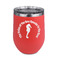 Sea Horses Stainless Wine Tumblers - Coral - Double Sided - Front