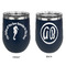 Sea Horses Stainless Wine Tumblers - Navy - Double Sided - Approval