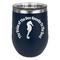 Sea Horses Stainless Wine Tumblers - Navy - Double Sided - Front