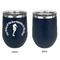 Sea Horses Stainless Wine Tumblers - Navy - Single Sided - Approval