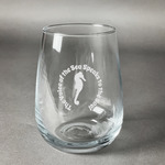 Sea Horses Stemless Wine Glass - Engraved (Personalized)