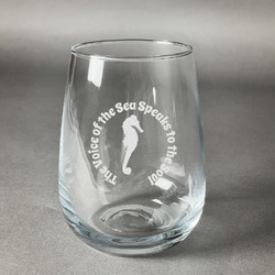 Sea Horses Stemless Wine Glass - Engraved (Personalized)