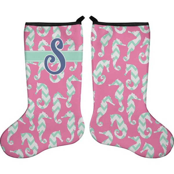 Custom Sea Horses Holiday Stocking - Double-Sided - Neoprene (Personalized)