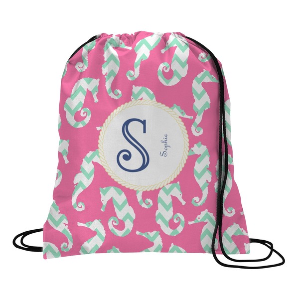 Custom Sea Horses Drawstring Backpack - Small (Personalized)