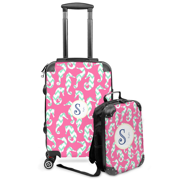 Custom Sea Horses Kids 2-Piece Luggage Set - Suitcase & Backpack (Personalized)