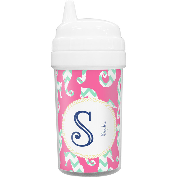Custom Sea Horses Toddler Sippy Cup (Personalized)