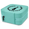 Sea Horses Travel Jewelry Boxes - Leather - Teal - View from Rear