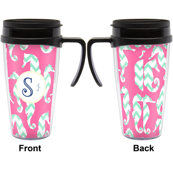Sea Horses Travel Mug with Black Handle - Approval
