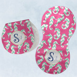 Sea Horses Burp Pads - Velour - Set of 2 w/ Name and Initial
