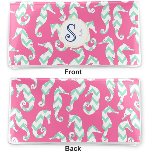 Sea Horses Vinyl Check Book Cover - Front and Back