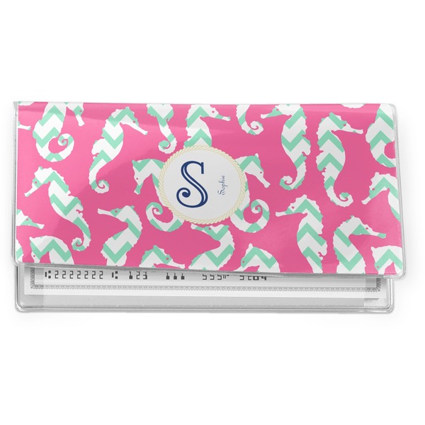 Custom Sea Horses Vinyl Checkbook Cover (Personalized)