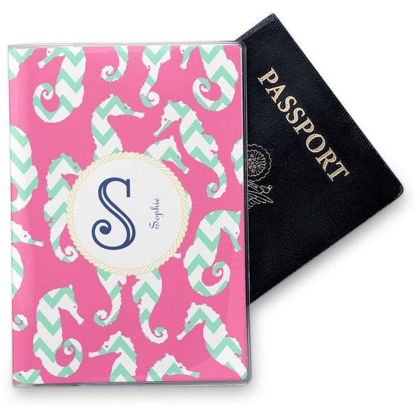 Custom Sea Horses Vinyl Passport Holder (Personalized)