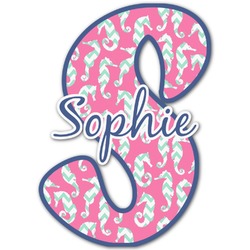 Sea Horses Name & Initial Decal - Up to 12"x12" (Personalized)