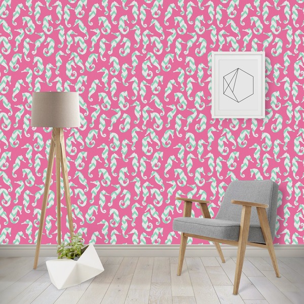 Custom Sea Horses Wallpaper & Surface Covering (Water Activated - Removable)