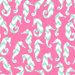 Sea Horses Wallpaper & Surface Covering (Water Activated 24"x 24" Sample)