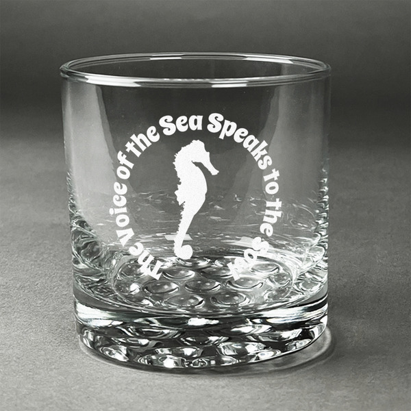 Custom Sea Horses Whiskey Glass (Single) (Personalized)