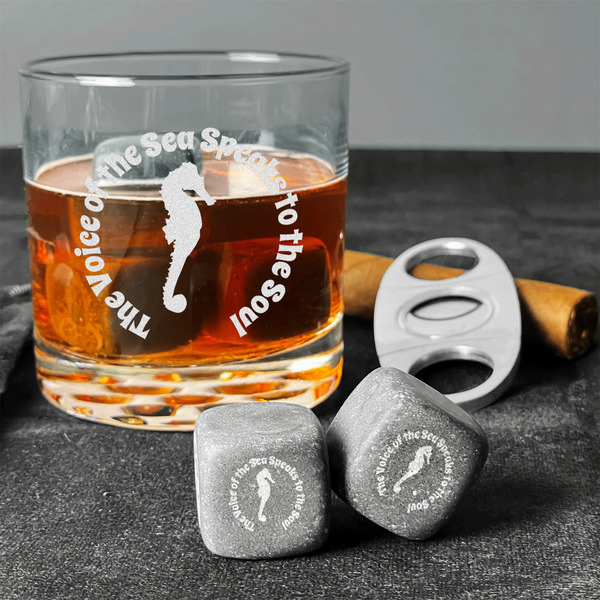 Sea Horses Whiskey Stones - Set of 3 - In Context