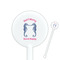Sea Horses 5.5" Round Plastic Stir Sticks - White - Single Sided (Personalized)