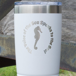 Sea Horses 20 oz Stainless Steel Tumbler - White - Single Sided (Personalized)