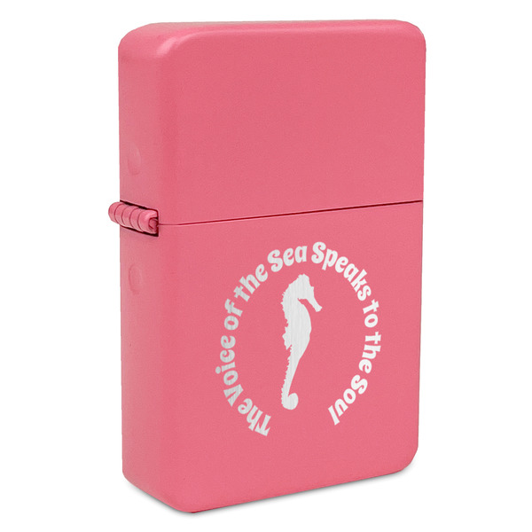 Sea Horses Windproof Lighters - Pink - Front/Main