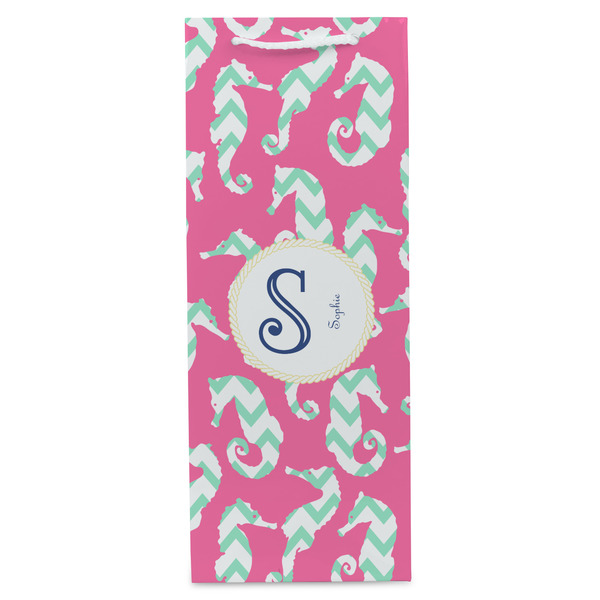 Sea Horses Wine Gift Bag - Gloss - Front