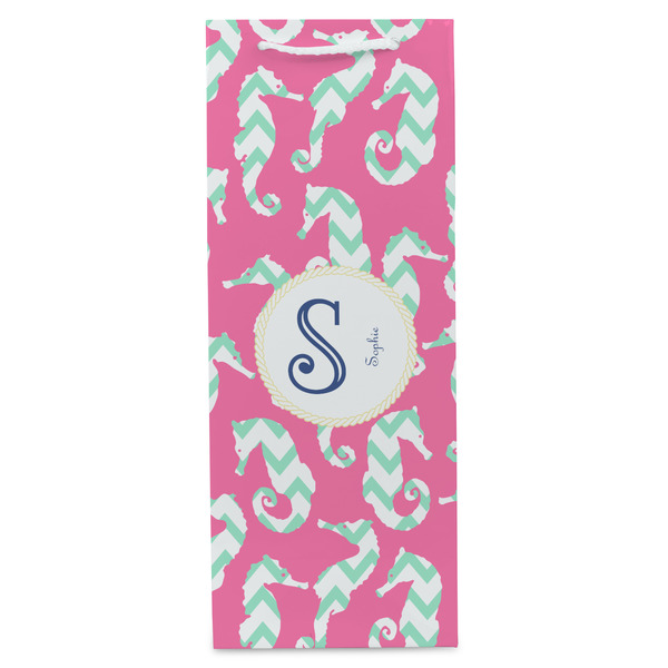 Sea Horses Wine Gift Bag - Matte - Front