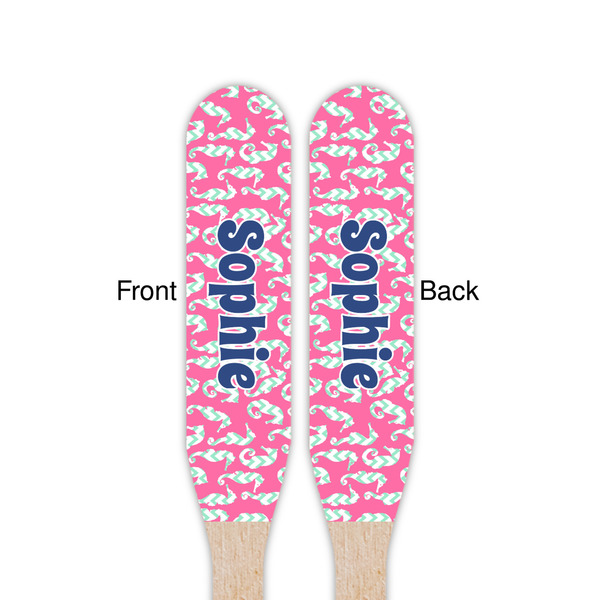 Sea Horses Wooden Food Pick - Paddle - Double Sided - Front & Back