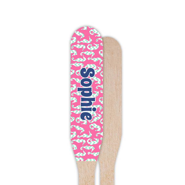 Sea Horses Wooden Food Pick - Paddle - Single Sided - Front & Back