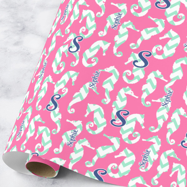 Custom Sea Horses Wrapping Paper Roll - Large (Personalized)