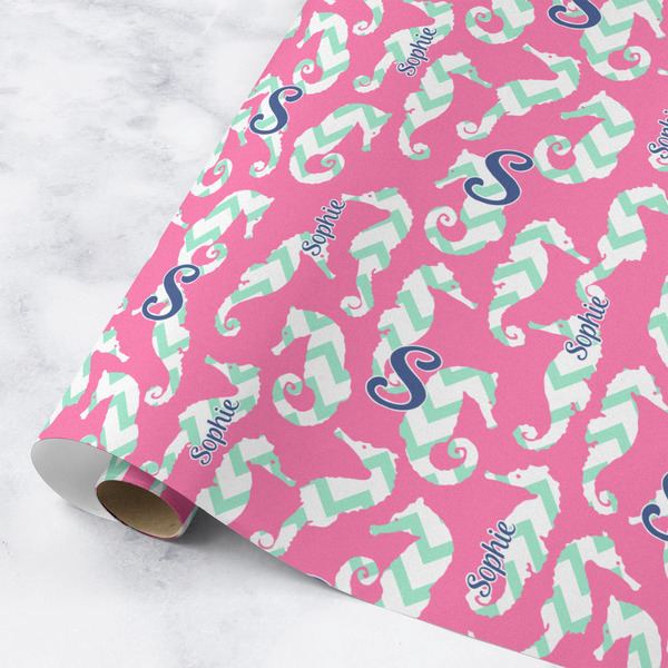 Custom Sea Horses Wrapping Paper Roll - Medium - Matte (Personalized)