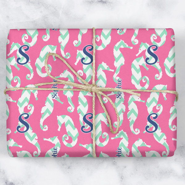 Sea Horses Wrapping Paper Roll - Matte - Wrapped Box