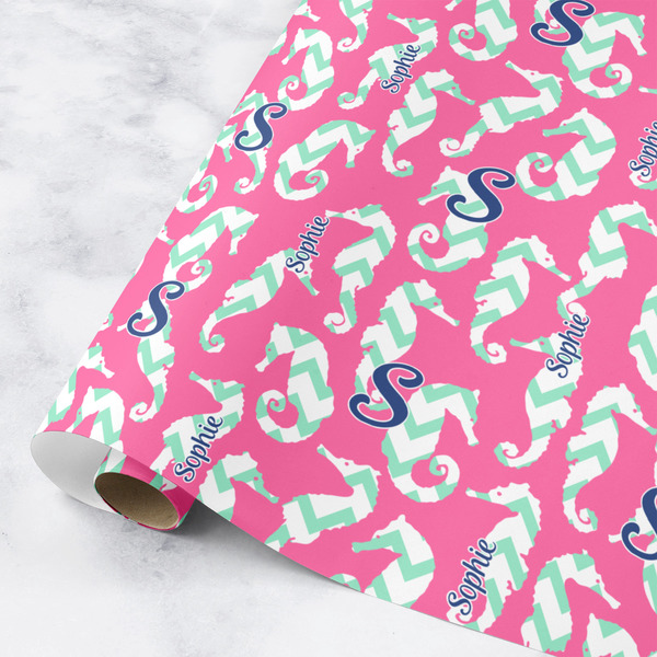 Custom Sea Horses Wrapping Paper Roll - Medium (Personalized)